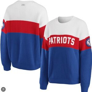Erin Andrews NE Patriots Cream Knit Sweater